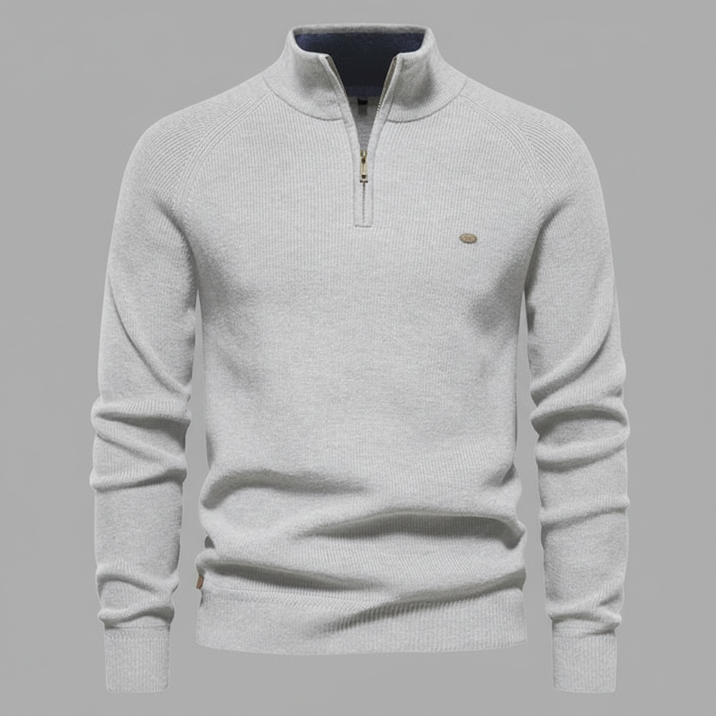 Men's Half-Zip Sweater | Slim Fit Knitted Jumper