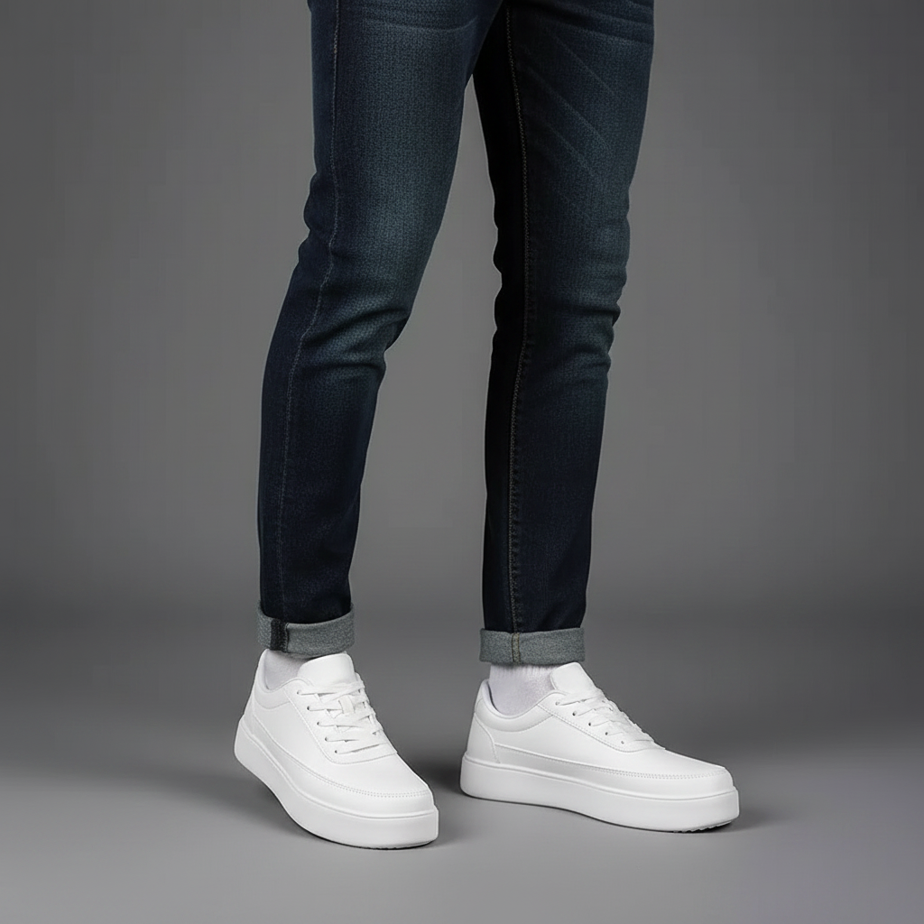 Men's White Platform Sneakers | Modern Casual Footwear