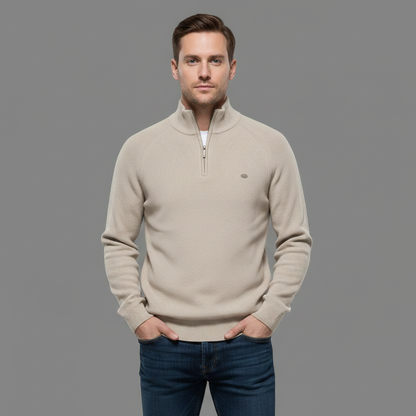 Men's Half-Zip Sweater | Slim Fit Knitted Jumper