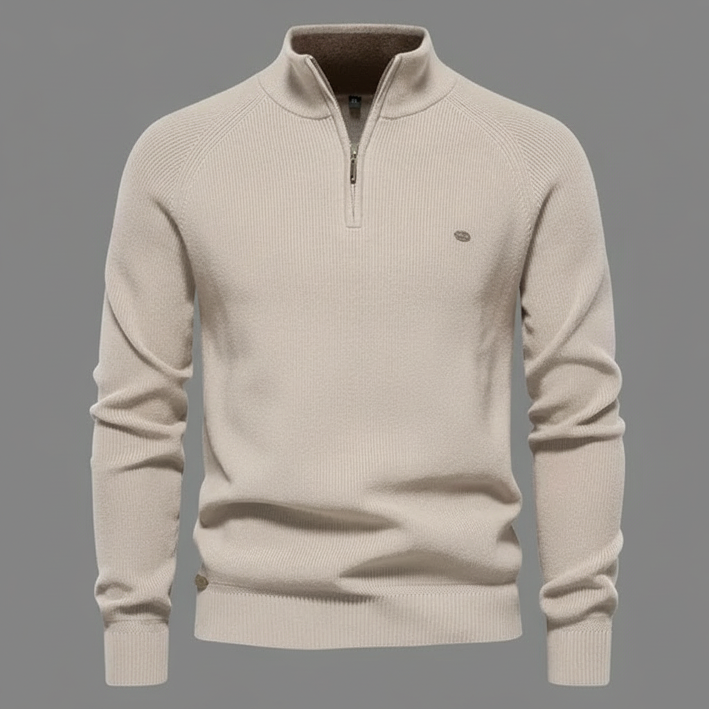 Men's Half-Zip Sweater | Slim Fit Knitted Jumper