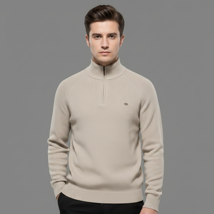 Men's Half-Zip Sweater | Slim Fit Knitted Jumper