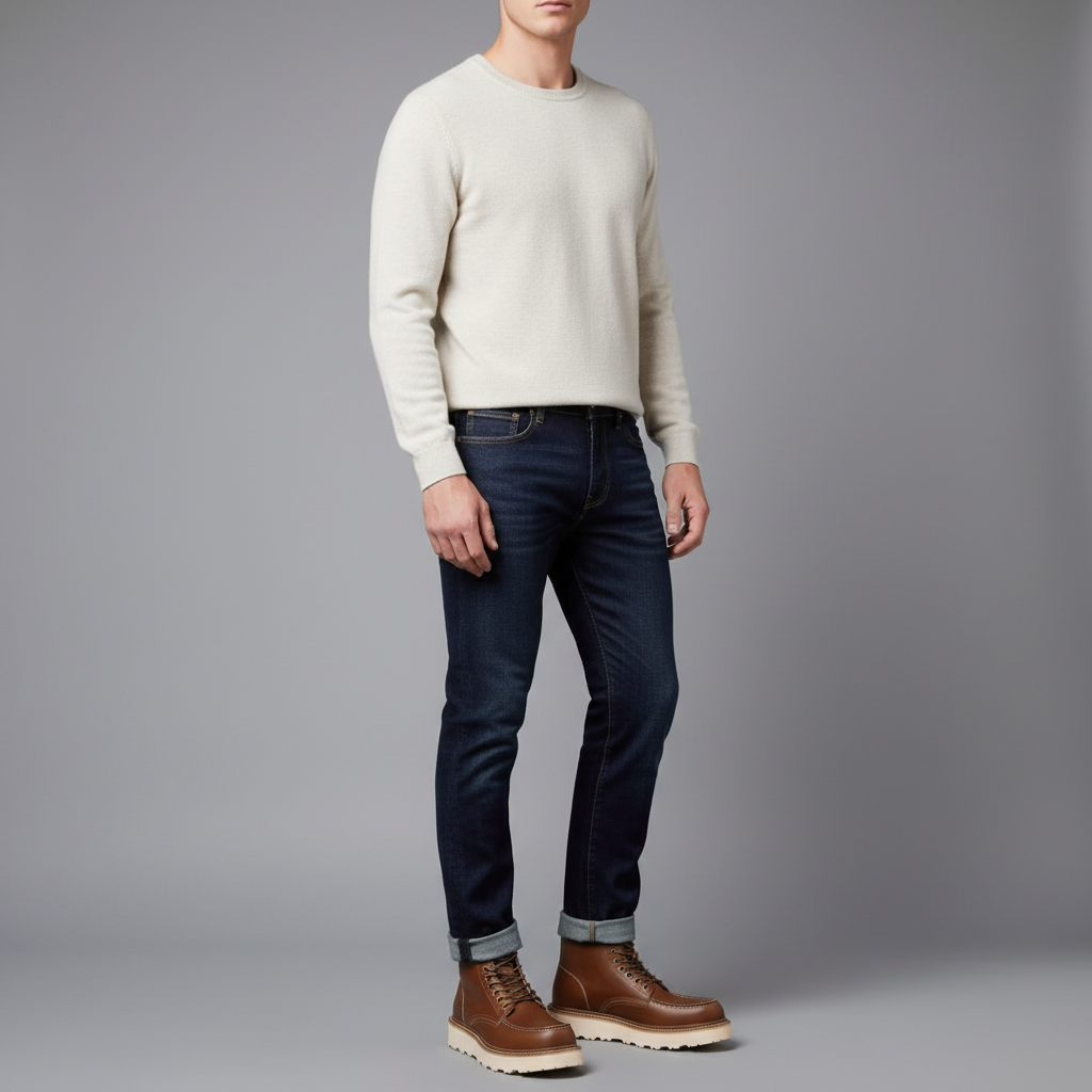 Men's Lace-Up Ankle Boots | Durable Round Toe Design