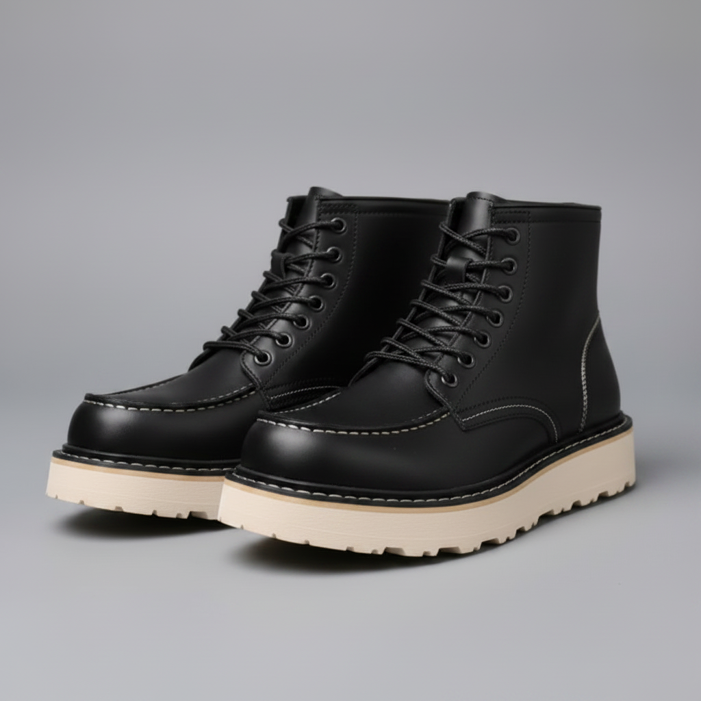Men's Lace-Up Ankle Boots | Durable Round Toe Design