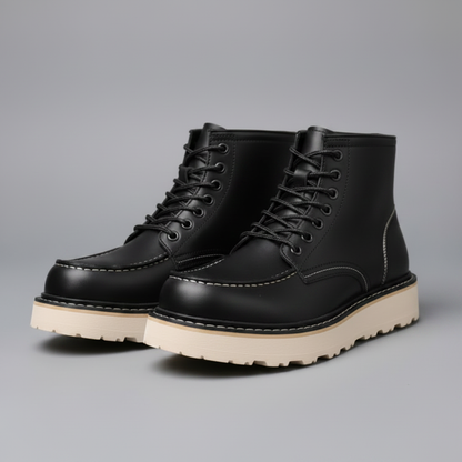 Men's Lace-Up Ankle Boots | Durable Round Toe Design