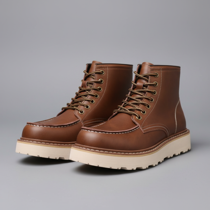 Men's Lace-Up Ankle Boots | Durable Round Toe Design