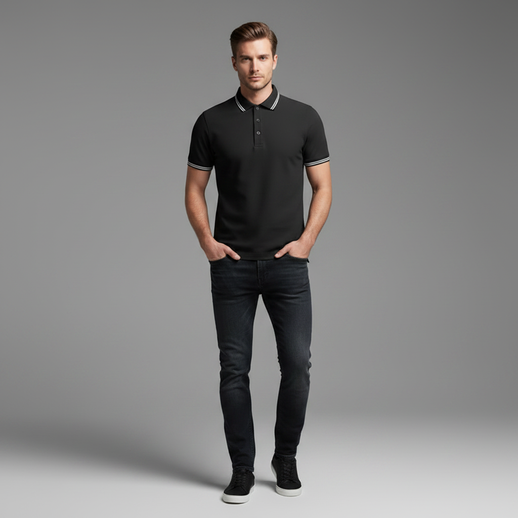 Men's Slim Fit Polo Shirt | Short Sleeve Casual Top