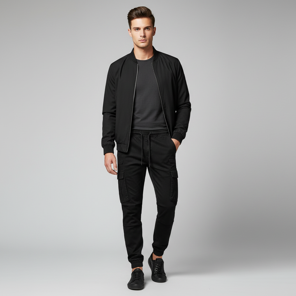 Men's Tactical Cargo Pants | Multi-Pocket Black Cargo Trousers