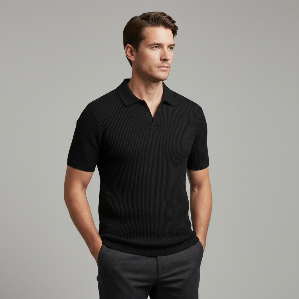 Men's Waffle Polo Shirt | Casual Summer Polo Shirts