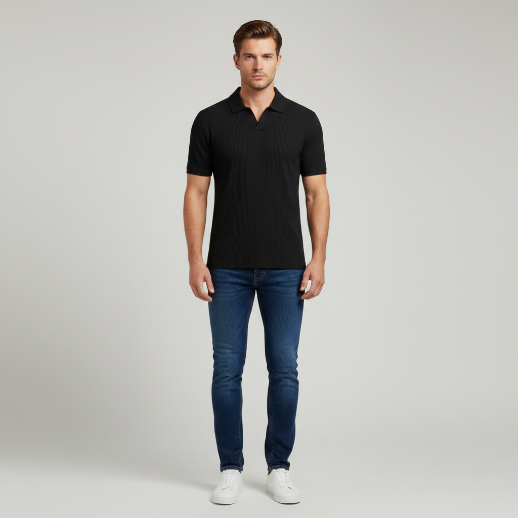 Men's Waffle Polo Shirt | Casual Summer Polo Shirts