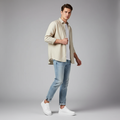 Men's White Platform Sneakers | Modern Casual Footwear