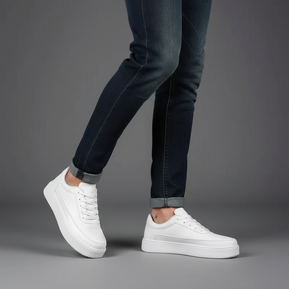 Men's White Platform Sneakers | Modern Casual Footwear