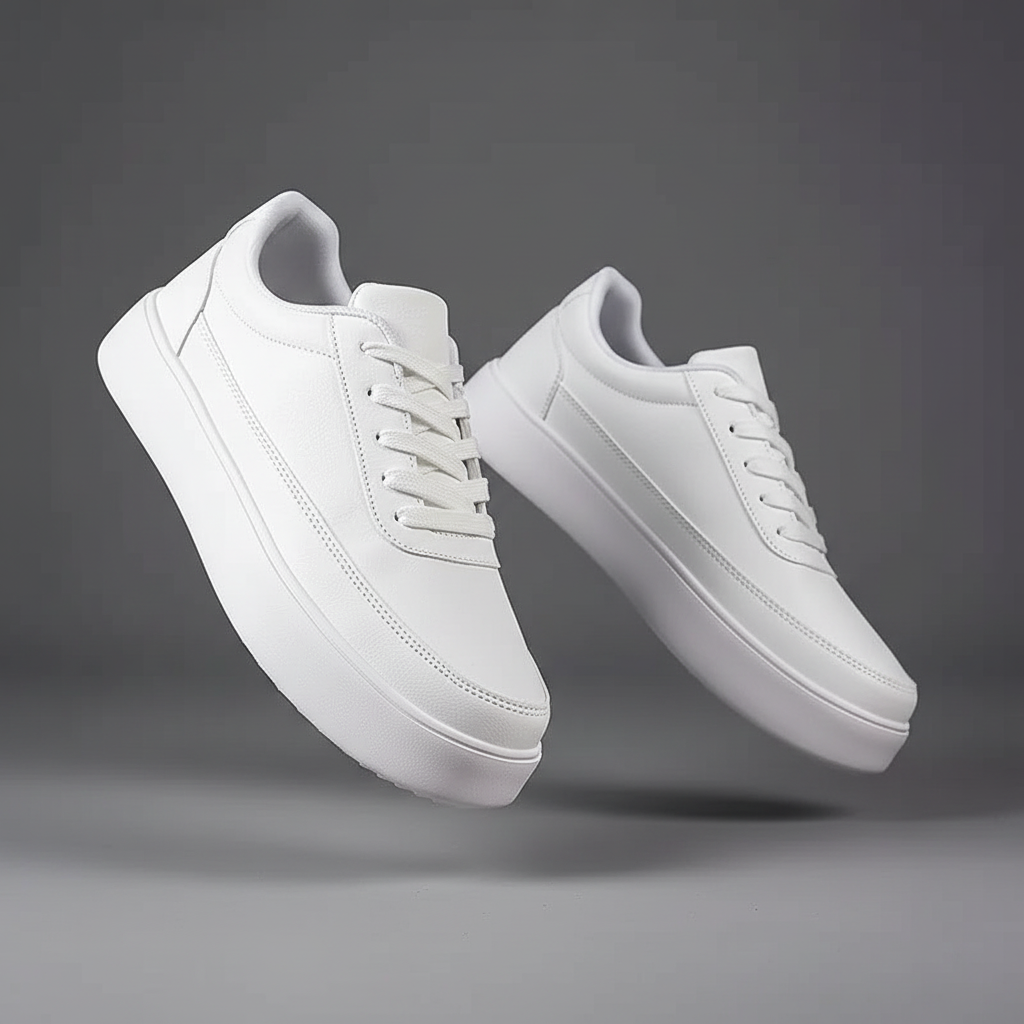 Men's White Platform Sneakers | Modern Casual Footwear