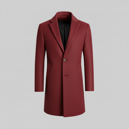 Notched Lapel Men's Coat | Stylish Long Overcoat