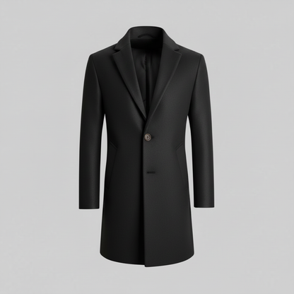 Notched Lapel Men's Coat | Stylish Long Overcoat