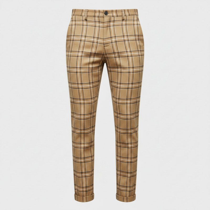 Sasha Checked Chino Pants | Men's Casual Trousers
