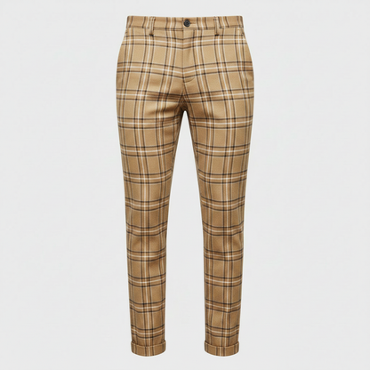 Sasha Checked Chino Pants | Men's Casual Trousers