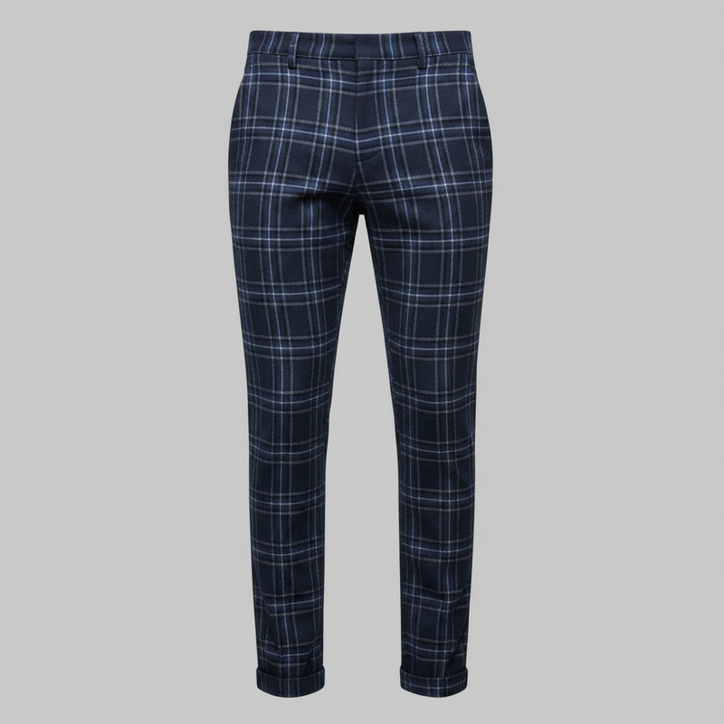Sasha Checked Chino Pants | Men's Casual Trousers
