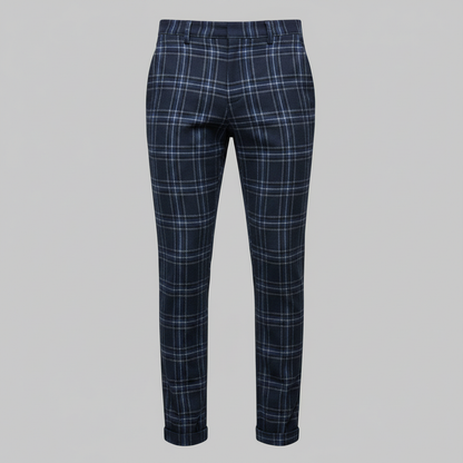 Sasha Checked Chino Pants | Men's Casual Trousers