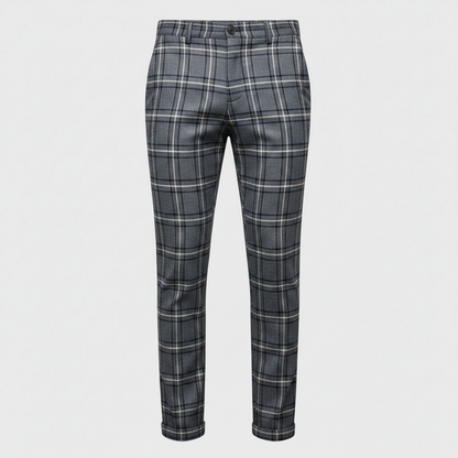 Sasha Checked Chino Pants | Men's Casual Trousers