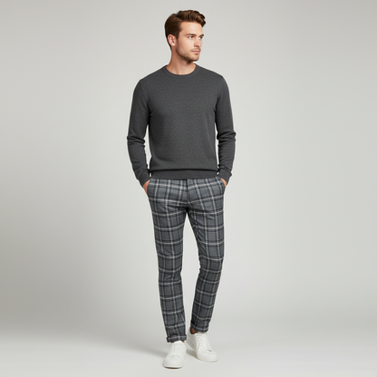 Sasha Checked Chino Pants | Men's Casual Trousers