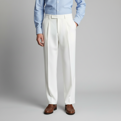 Straight Fit Pleated Trousers | Men's Trousers