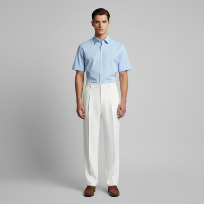 Straight Fit Pleated Trousers | Men's Trousers