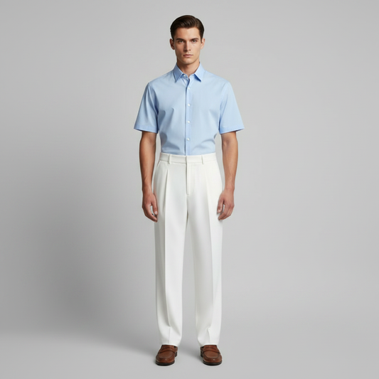 Straight Fit Pleated Trousers | Men's Trousers