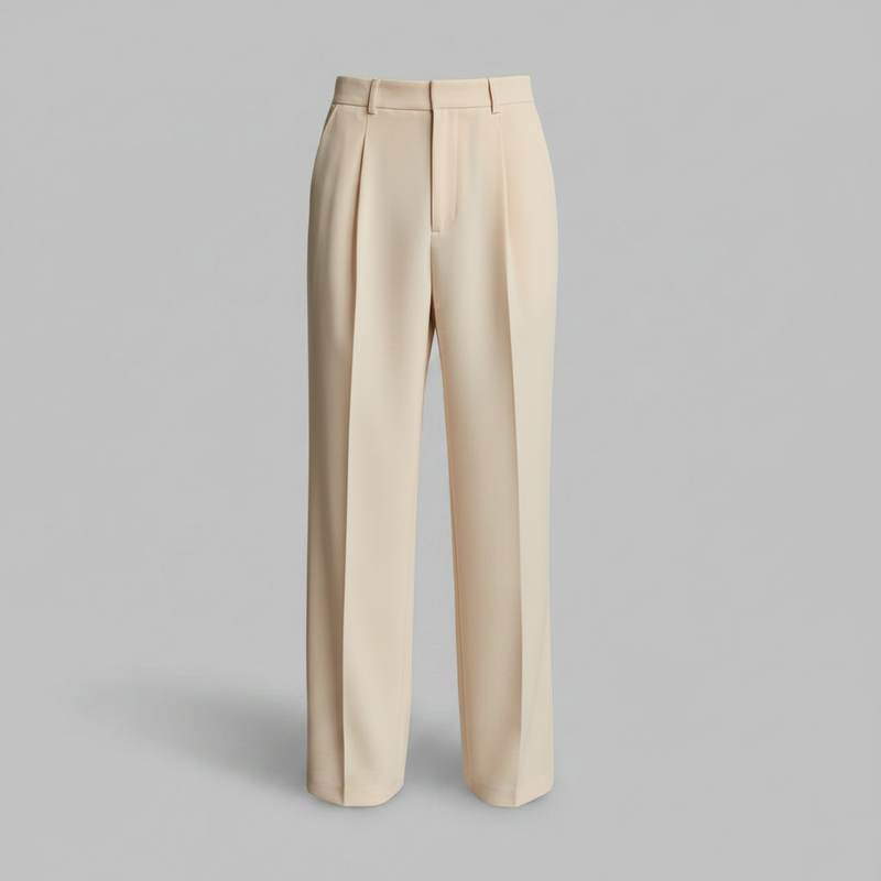 Straight Fit Pleated Trousers | Men's Trousers