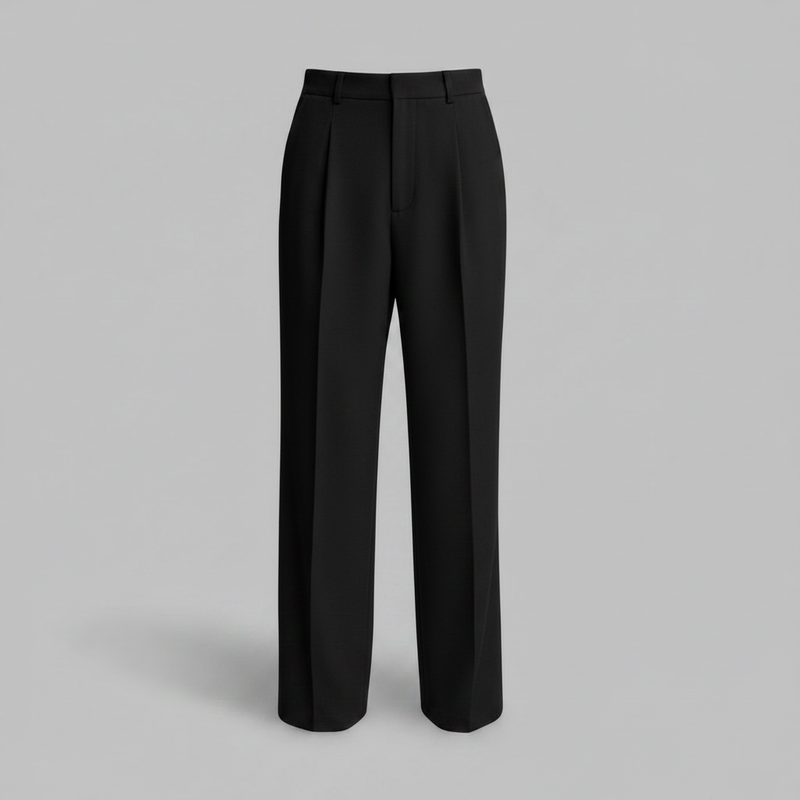 Straight Fit Pleated Trousers | Men's Trousers